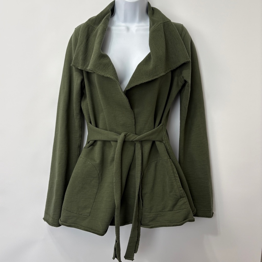 LUCKY BRAND Retro Vintage Y2K‎ Jacket Cardigan Wrap Kimono Jingo Green Medium